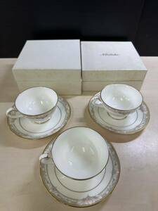 Noritake ノリタケ ボーンチャイナ CHARLOTTE シャーロット カップ＆ソーサー ティーカップ　3客セット