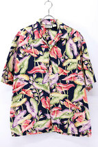 Used 90s MALE Botanical Black Aloha Shirt Size XL 古着_画像1