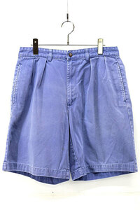 Used 90s POLO Ralph Lauren 2Tuck Blue Chino Short Pants Size W32 古着