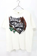 Used 80s-90s USA TENNESSEE RIVER Raccoon Animal Art Graphic T-Shirt Size XL 古着_画像1