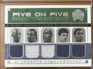 2004-05 Skybox Fresh Ink Five On Five Wolves Nuggets ジャージ カード Garnett Sprewell Carmelo