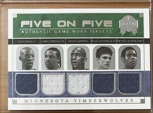 2004-05 Skybox Fresh Ink Five On Five Wolves Nuggets ジャージ カード Garnett Sprewell Carmelo 