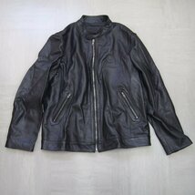 [9356-S-①]　FORTIME　レザージャケット　5XL　【中古】　現状販売　フォータイム　Fashion leather　ブラック　本体のみ_画像1