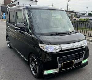 修復歴無し　タントカスタム　RS ターボ　平成20年　車検令和7年5月　黒　ローダウン　16インチホイール　走行100400キロ