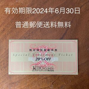 有効期限2024年6月30日 ゼビオホールディングス株式会社　20%OFF株主特別御優待券　１枚　②