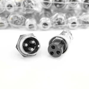 3 core /3 ultimate round connector / metal connector 16φ plug & Jack ( pedestal ) male female set 