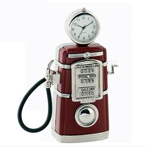 ミニチュア 置時計 車 ガゾリンスタンド 給油機 C3186-RD クロック コレクション 時計 小さい かわいい ギフト インテリア 雑貨 時計