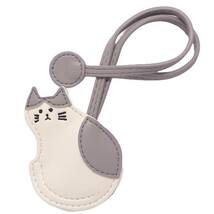 懐中時計 時計 レディ－ス ネコ ニャンコ ハングウォッチ E03423A-6-WHGY バッグチャーム 鞄ストラップ かわいい 猫 ねこ 振り向きネコ_画像3
