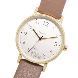  Snoopy goods wristwatch watch PNT043-3 Brown 3 hands quartz leather belt van to Peanuts character SNOOPY PEANUTS