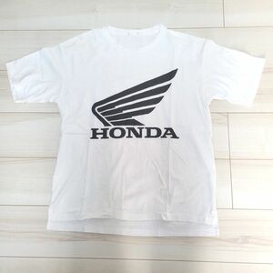 【古着】GU　HONDAロゴ　Tシャツ　白　Mサイズ