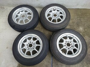 ダンロップ 185/65R14 DUNLOP DIREZZA 74R ラリータイヤ ホイール 4本 セット 2022年製 チューブ入　中古 14インチ 5穴 114.3