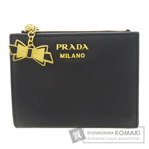 PRADA プラダ ロゴモチーフ 二つ折り財布（小銭入れあり） レザー レディース 中古