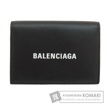 BALENCIAGA バレンシアガ 594312 ロゴ 二つ折り財布（小銭入れあり） レザー レディース 中古_画像1