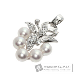 jewelry pearl pearl diamond pendant top K18 white gold used 