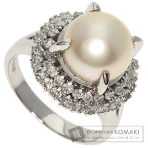 ジュエリー パール 真珠 ダイヤモンド リング・指輪 プラチナPT900 中古