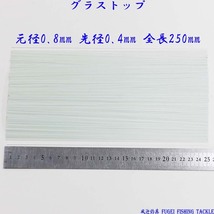 テーパー グラストップ 径0.8-0.4mm 全長約25cm 10本 ウキ自作素材 Y23gstop0804mm250mm グラスムクトップ ソリッドトップ ムクトップ_画像4