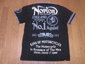 244-182/Norton/ノートン/豪華刺/ポロシャツ/XL/ブラック