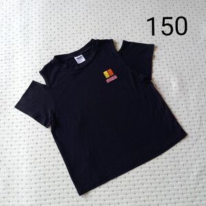 GU×HARIBO ジーユー ハリボー 黒 オープンショルダーシャツ キッズ 150サイズ
