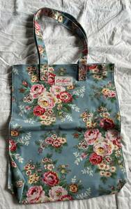 Cath Kidston キャスキッドソン　花柄　長期保管品　ハンドバッグ　ビニール製　トートバッグ　ブルー