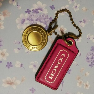  pink color gold color charm Coach COACH key holder tag * transactions middle is message un- necessary *.