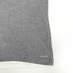 極美品 MONCLER モンクレール 半袖 ポロシャツ 刺繍ロゴ グレー メンズ Lの画像4