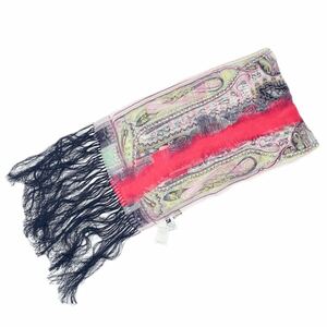  unused goods tag attaching ETRO Etro stole scarf silk fringe 