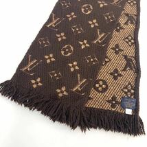 未使用 LOUIS VUITTON ルイヴィトン マフラー フリンジ ロゴマニア モノグラム 箱付き_画像3