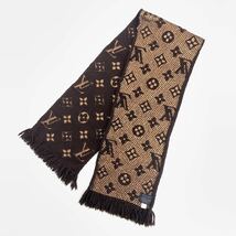 未使用 LOUIS VUITTON ルイヴィトン マフラー フリンジ ロゴマニア モノグラム 箱付き_画像2