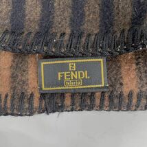 美品 FENDI フェンディ ズッカ柄 ブランケット ブラウン 黒 毛布 リバーシブル_画像5