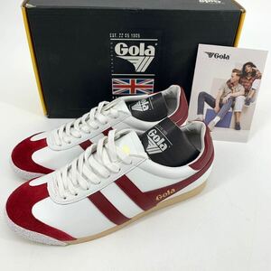 未使用 定価¥14,850 ゴーラ/Gola レザー スニーカー/ローカット/ホワイト×レッド メンズ USA8 26cm