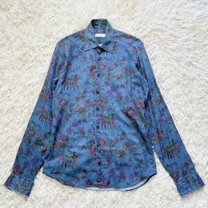 ETRO Etro pattern shirt total pattern floral print Vintage long sleeve cotton b LOOPER pull M corresponding 