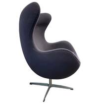 WW37 ファニーチャー 家具 椅子 チェア エッグチェア 布地 青系 紺 W 85cm D 70cm H 103cm EAR エッグチェア_画像3