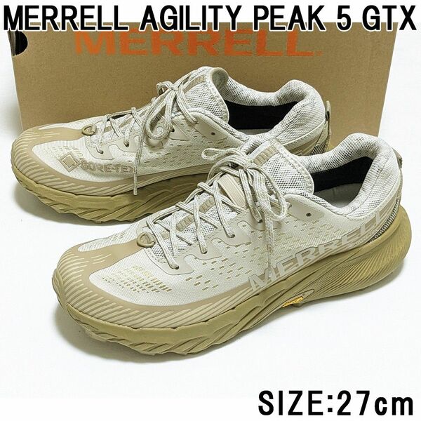MERRELL AGILITY PEAK 5 GTX トレイルランニングシューズ 27cm 美品 定価27,500円 ゴアテックス