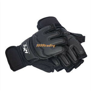  open finger glove black S size left right both hand set te navy blue do-.. kickboxing karate full Contact mixed martial arts practice 