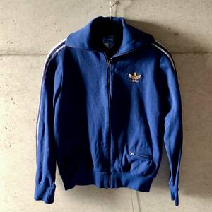 【希少・美品】70s adidas アディダス ジャージ トラックジャケットネイビー 紺ビンテージ オールド 70sフランス製 VENTEX FRANCE 