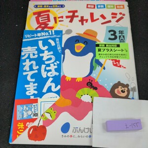 え-155 夏にチャレンジ 3年 ぶんけい 問題集 プリント 学習 ドリル 小学生 国語 算数 理科 社会 テキスト テスト用紙 教材 文章問題※11