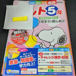 く-019 ゲット5年 教育同人社 スヌーピー 問題集 プリント ドリル 小学生 国語 算数 英語 社会 理科 テキスト テスト用紙 文章問題※11