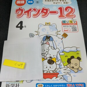 く-024 ウインター12 国語 算数 4年 新学社 問題集 プリント 学習 ドリル 小学生 社会 漢字 テキスト テスト用紙 教材 文章問題 計算※11