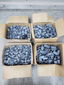(4980)a long unused TS coupling joint C13 L20 C20 PVC pipe cap elbow various together set large amount storage goods receipt possible Osaka 1 jpy start 