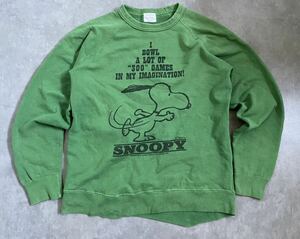 90s USA производства BACKDROP PEANUTS Snoopy тренировочный футболка Peanuts задний Drop Vintage vintage snoopyla gran 2 шт.@ игла 