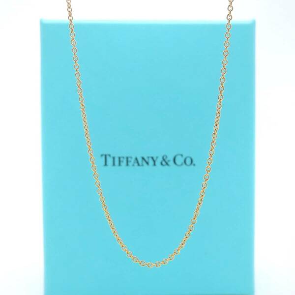 【送料無料】 美品 Tiffany&Co. ティファニー イエロー ゴールド ミディアム ネックレス チェーン 750 K18 45cm HI66