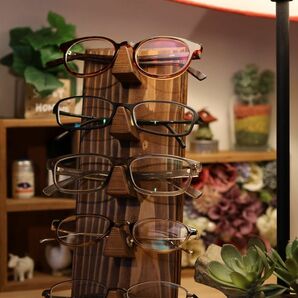 メガネ ラック スタンド 置き ホルダー 木製 アンティーク風 ビンテージ 男前 眼鏡 サングラス 収納 ケース 12teak