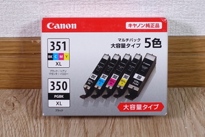 【未開封 未使用】Canon BCI-351XL / 350XL 大容量タイプ 純正 インクカートリッジ キャノン 5色 推奨期限切れ