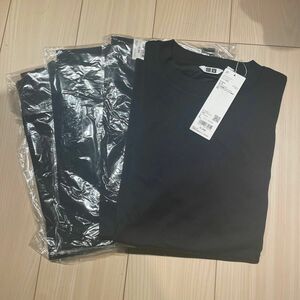 【新品未使用】ユニクロ　エアリズムコットンオーバーサイズTシャツ(5分袖) Lサイズ　4点セット