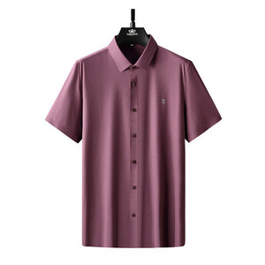 L オルドローズ 父の日 プレゼント ワイシャツ ドレスシャツ 半袖 メンズ ワンポイント チェック柄 涼しい ビジネス カジュアル