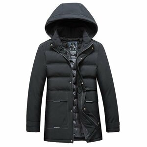 4XL ブラック ダウンジャケット 中綿ジャケット メンズ フード脱着 防寒 軽量 ゴルフウェア 秋服 冬服 秋 冬 秋冬 暖かい