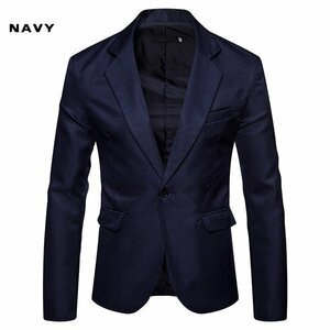 2XL ネイビー テーラード ジャケット メンズ レギュラー 全8色 紳士服 ビジネス スーツ カジュアル コスプレ用 パーティー