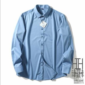 43/3XL ブルー シャツ メンズ メンズシャツ メンズ 長袖シャツ シャツ ワイシャツ 白シャツ 形態安定