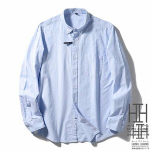 3XL 8702ライトブルー シャツ メンズ メンズシャツ メンズ 長袖シャツ ボタンダウンシャツ