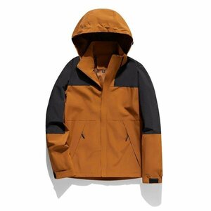 XXXL ブラウン マウンテンパーカー メンズ レディース 登山服 防風 フード脱着可 50代 40代 迷彩 大きいサイズ マウンテンライトジャケット